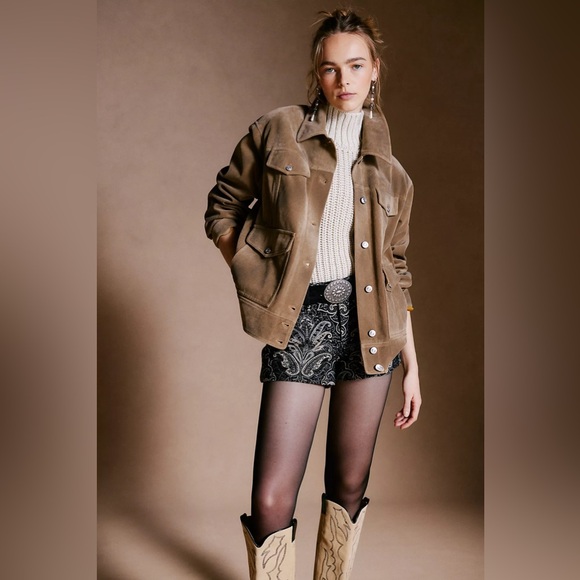 FREE PEOPLE We The Free Night Ranch Vegan Suede Jacket Size Small NWT - Picture 6 of 13